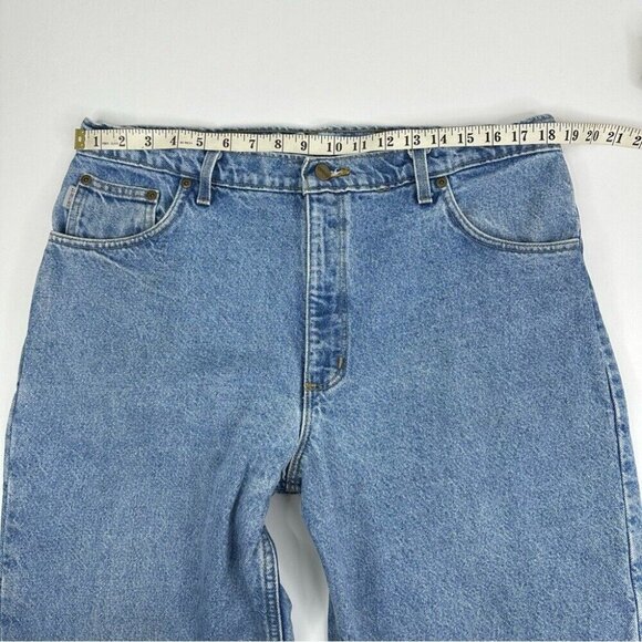 Carhartt Men's Blue Plaid-Lined Tactical Relaxed Straight Leg Jeans W36/L31 - Picture 7 of 13